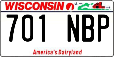 WI license plate 701NBP