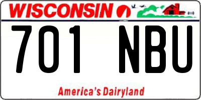 WI license plate 701NBU