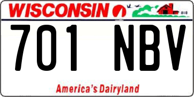 WI license plate 701NBV