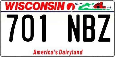 WI license plate 701NBZ