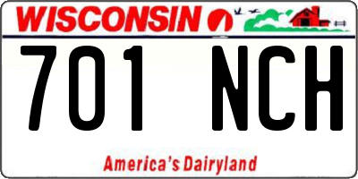WI license plate 701NCH