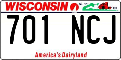 WI license plate 701NCJ