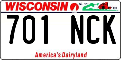 WI license plate 701NCK