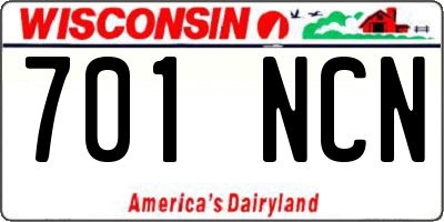WI license plate 701NCN