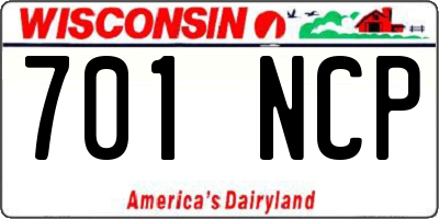 WI license plate 701NCP