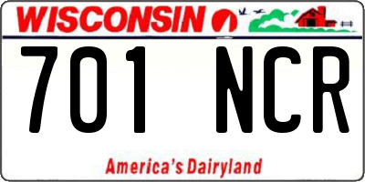 WI license plate 701NCR