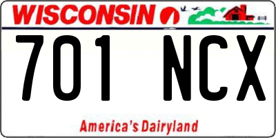 WI license plate 701NCX
