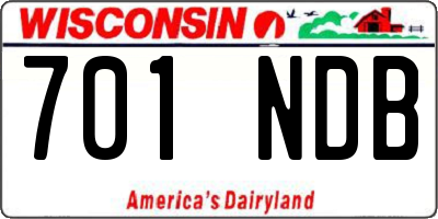 WI license plate 701NDB