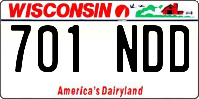 WI license plate 701NDD