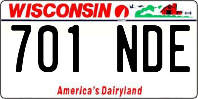 WI license plate 701NDE