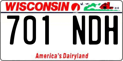 WI license plate 701NDH