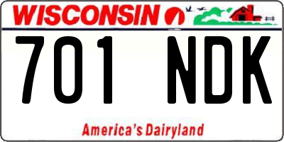 WI license plate 701NDK