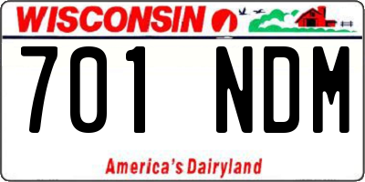 WI license plate 701NDM