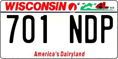 WI license plate 701NDP