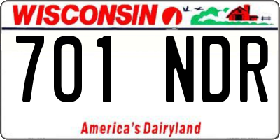 WI license plate 701NDR