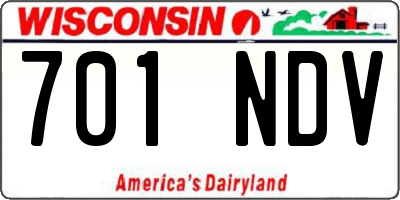 WI license plate 701NDV