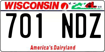 WI license plate 701NDZ
