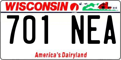 WI license plate 701NEA