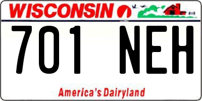 WI license plate 701NEH