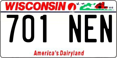 WI license plate 701NEN