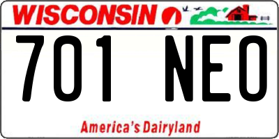 WI license plate 701NEO
