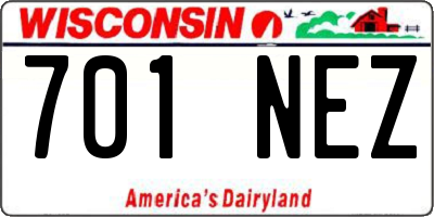 WI license plate 701NEZ