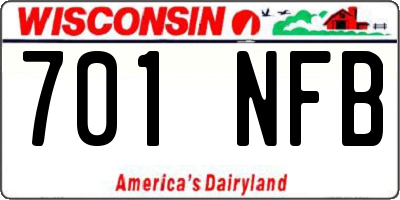WI license plate 701NFB