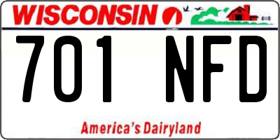 WI license plate 701NFD