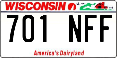WI license plate 701NFF