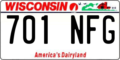 WI license plate 701NFG