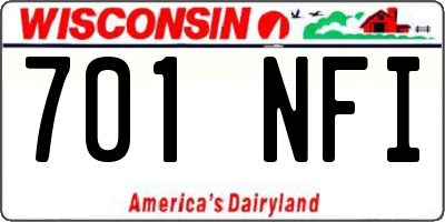WI license plate 701NFI