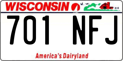 WI license plate 701NFJ