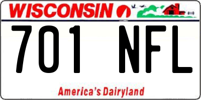 WI license plate 701NFL
