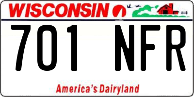 WI license plate 701NFR