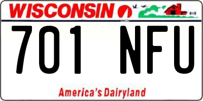 WI license plate 701NFU