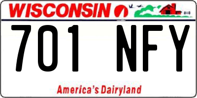 WI license plate 701NFY
