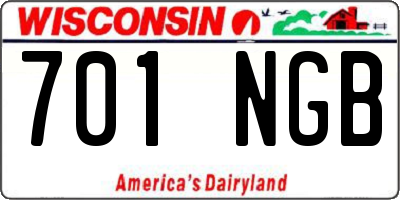 WI license plate 701NGB