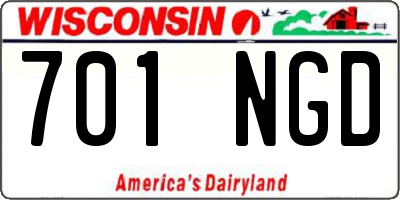 WI license plate 701NGD