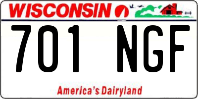 WI license plate 701NGF