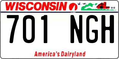 WI license plate 701NGH