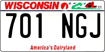 WI license plate 701NGJ