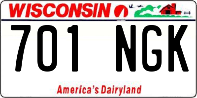 WI license plate 701NGK