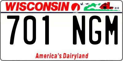 WI license plate 701NGM
