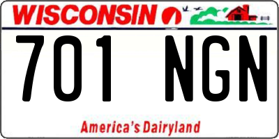 WI license plate 701NGN