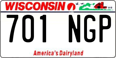 WI license plate 701NGP