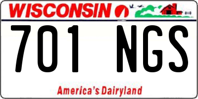 WI license plate 701NGS