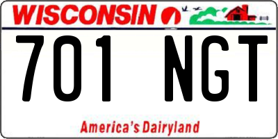 WI license plate 701NGT