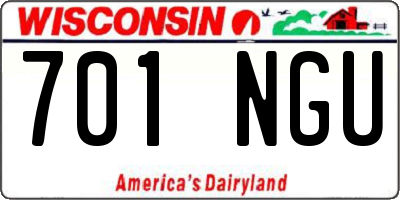 WI license plate 701NGU