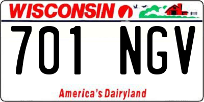 WI license plate 701NGV