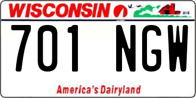 WI license plate 701NGW